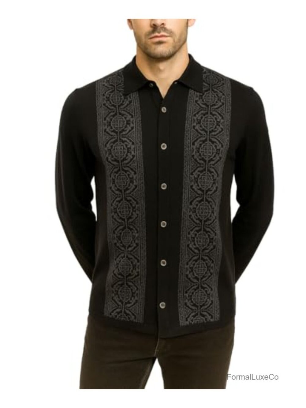 John Varvatos Filigrana Shirt Button-Down Pima Cotton Silk Men's
